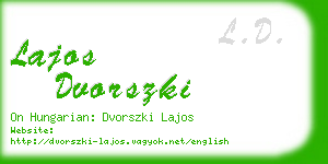 lajos dvorszki business card